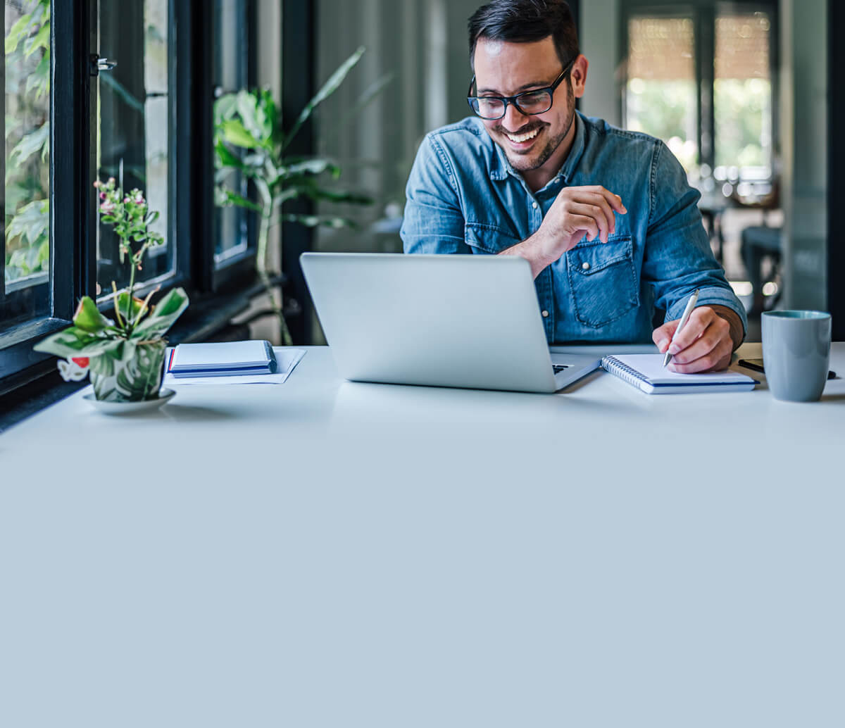 Business man using laptop